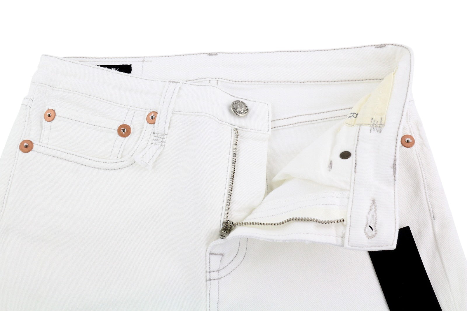 R13 Kick Women Jeans 27 Bootcut  Zip Fly Casual Ankle Bale White RRP€526