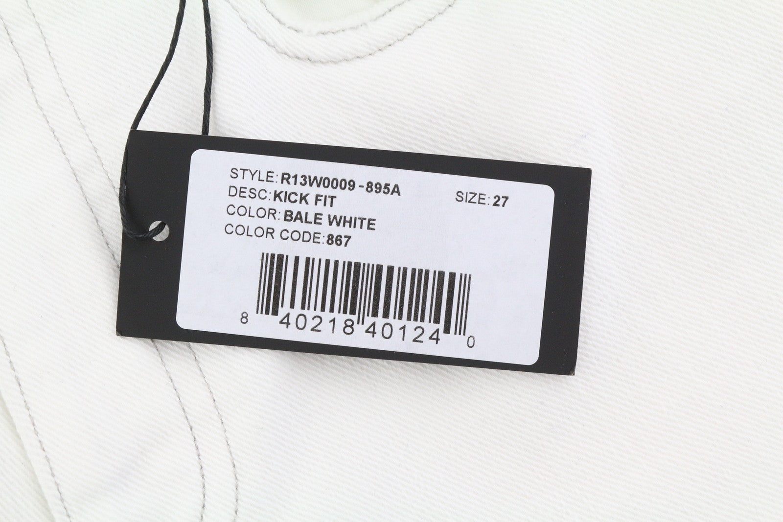 R13 Kick Women Jeans 27 Bootcut  Zip Fly Casual Ankle Bale White RRP€526