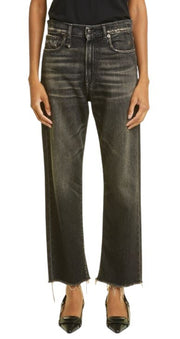 R13 Boyfriend Women Jeans 26 Distress Ripped Straight Washed Abbey RRP€695