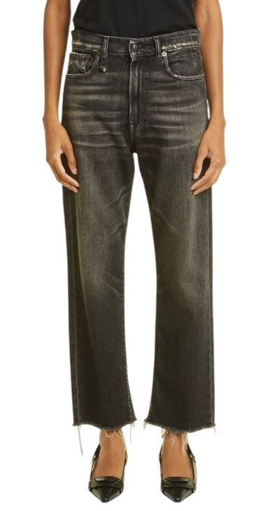 R13 Boyfriend Women Jeans 26 Distress Ripped Straight Washed Abbey RRP€695