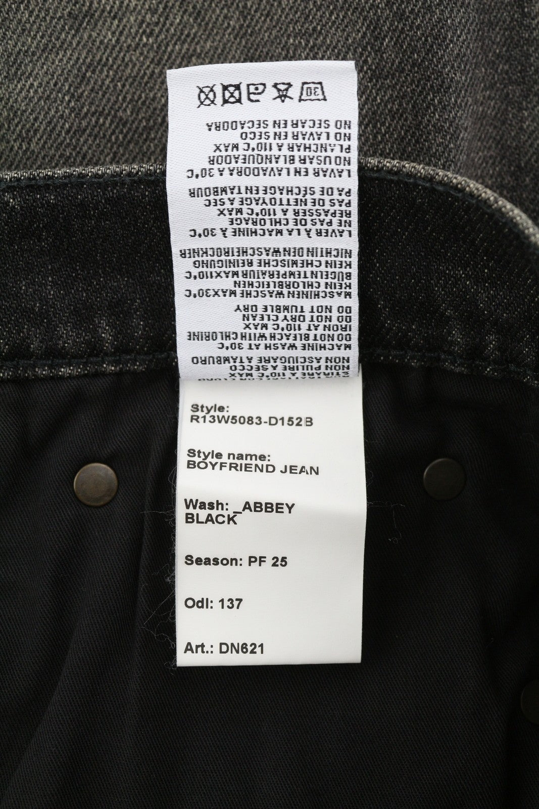 R13 Boyfriend Women Jeans 26 Distress Ripped Straight Washed Abbey RRP€695