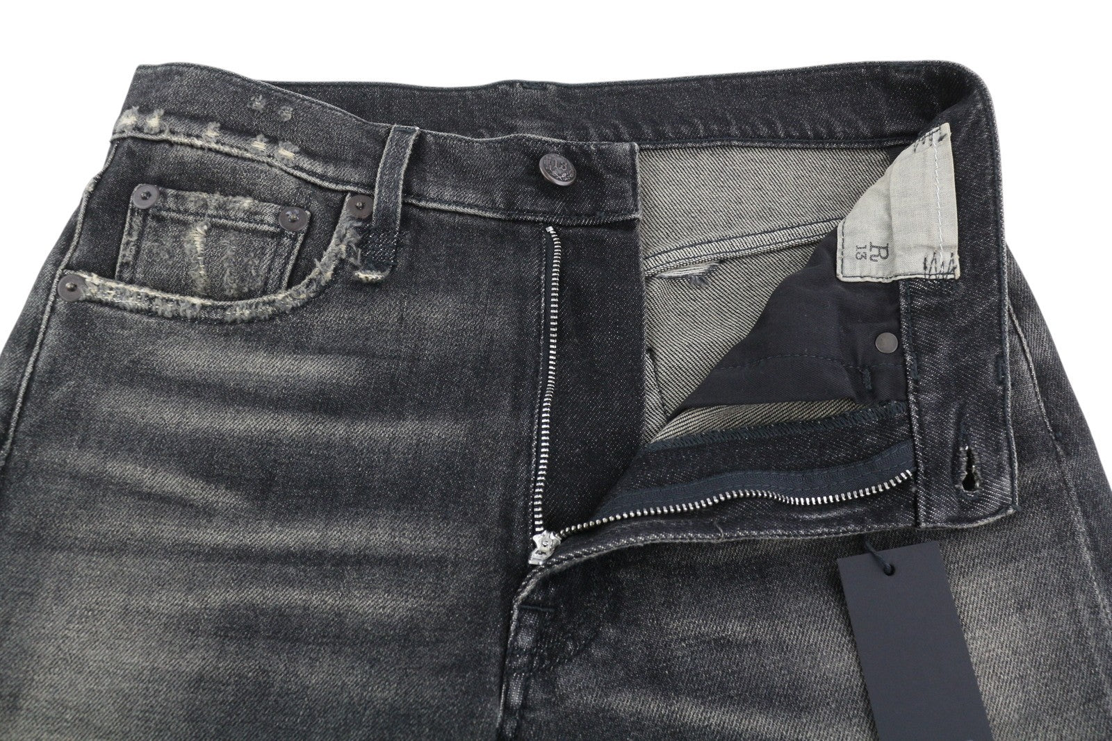 R13 Boyfriend Women Jeans 26 Distress Ripped Straight Washed Abbey RRP€695