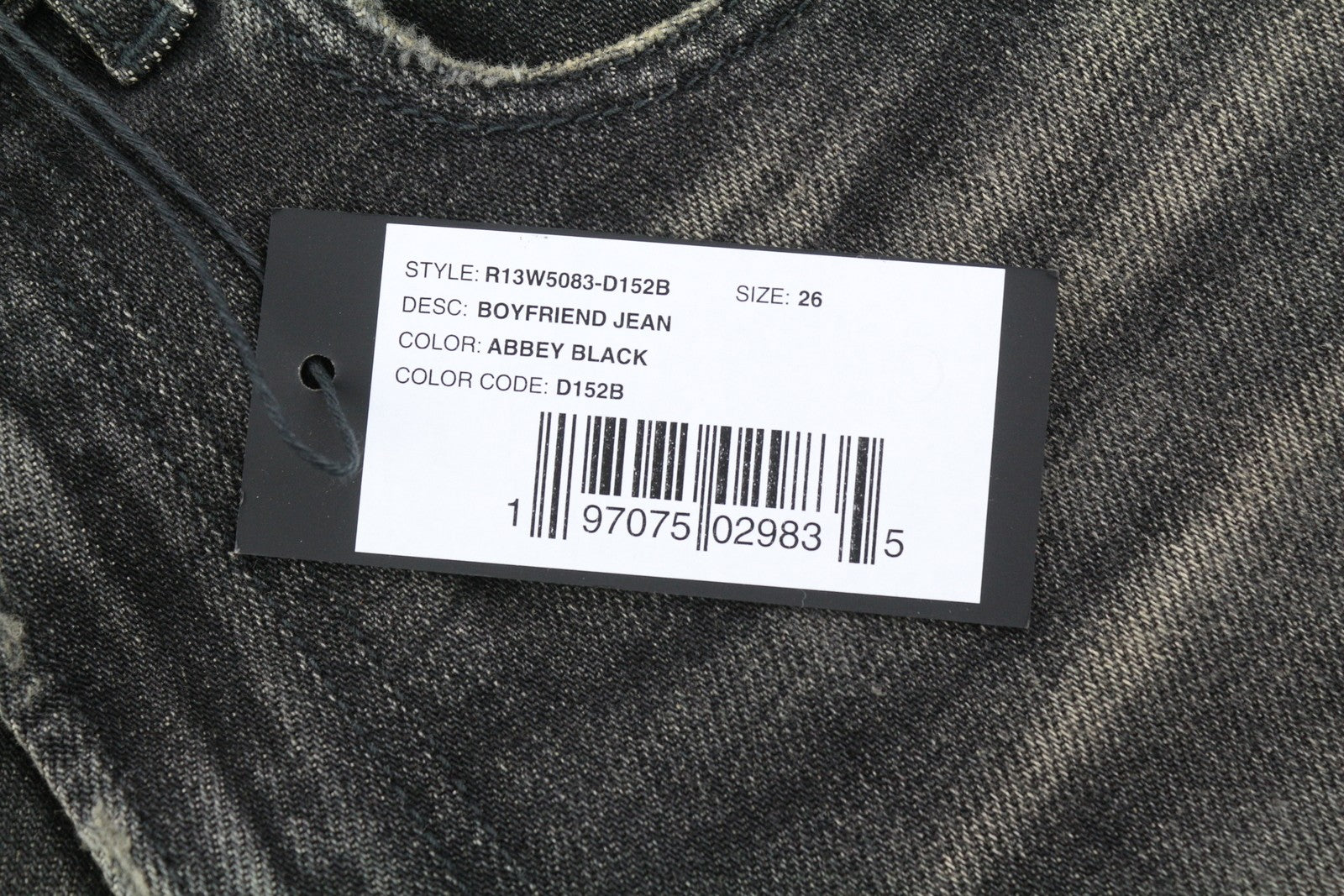 R13 Boyfriend Women Jeans 26 Distress Ripped Straight Washed Abbey RRP€695