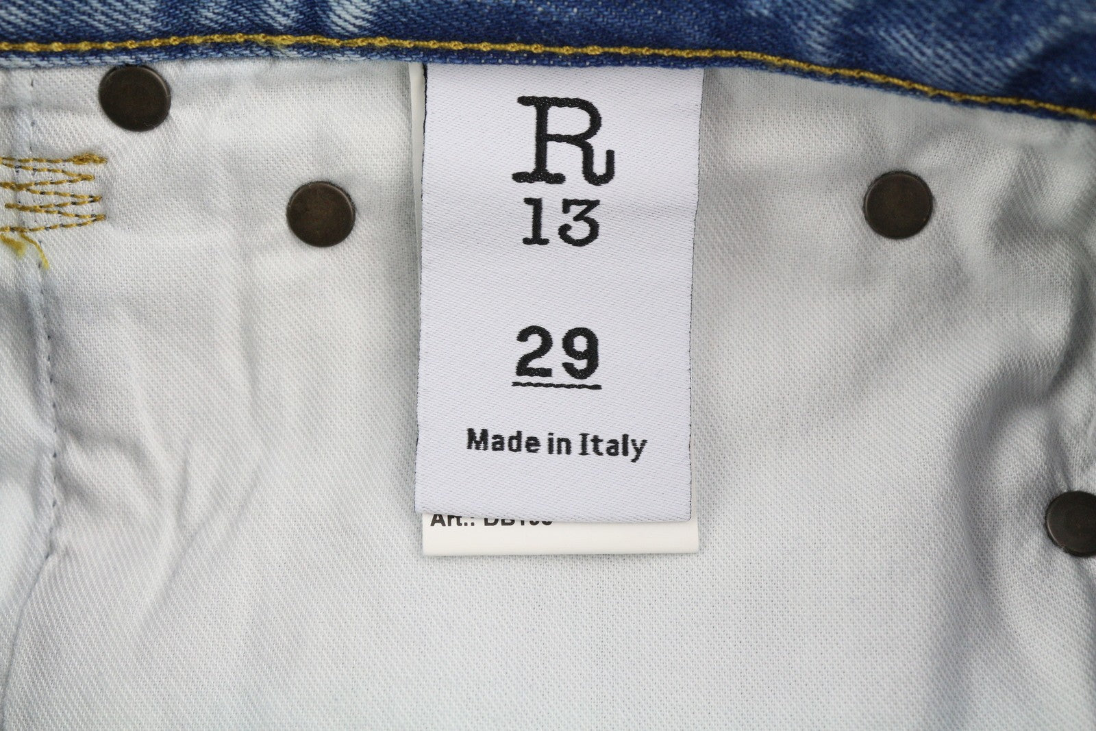 R13 Boyfriend Women Jeans 29 Washed Ankle Cropped Distress Bain W Rips RRP€595