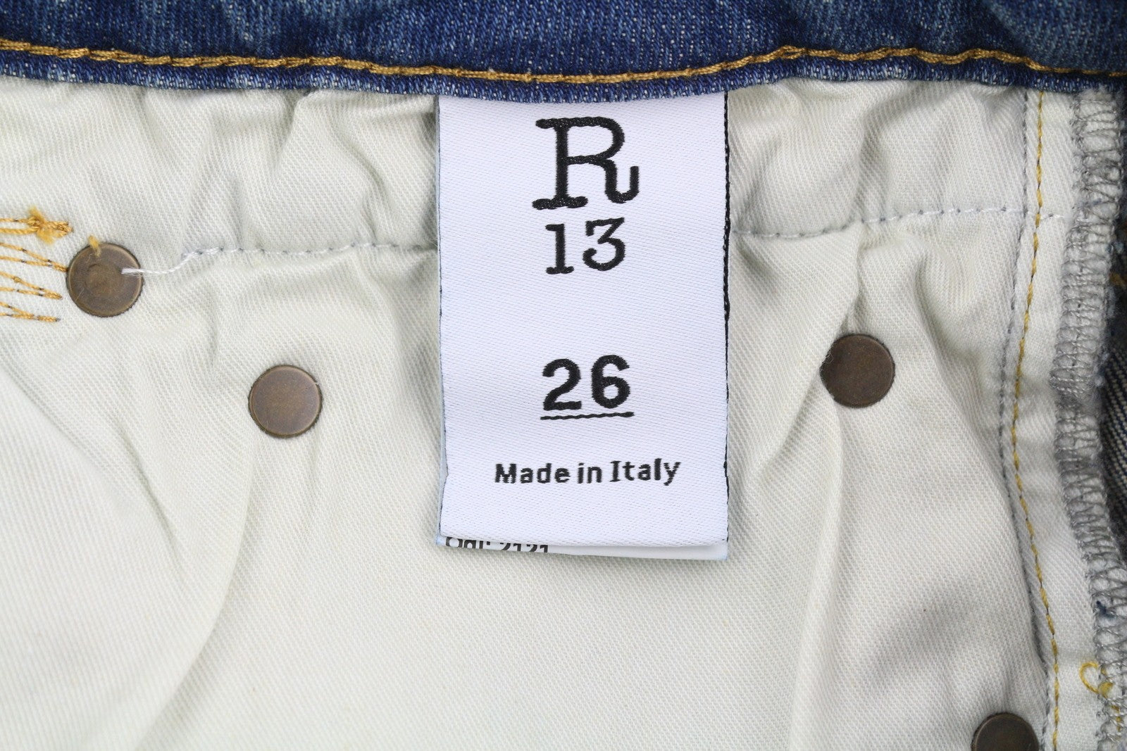 R13 Boy Straight Women Jeans 26 Cropped Ankle Length Blue Kelly Stretch RRP€645