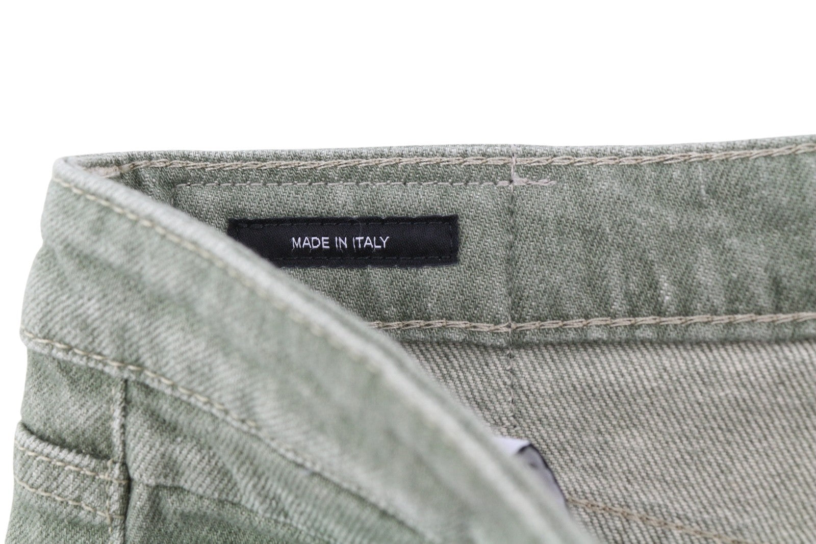 R13 Tobi Boy Women Jeans 27 Low Rise Slim  Washed Army Green Stretchy RRP€695