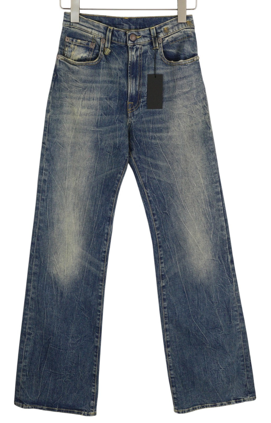 R13 Jane Women Jeans 25 Washed Blue Flared Leg Zip Fly Kelly Stretchy RRP€645