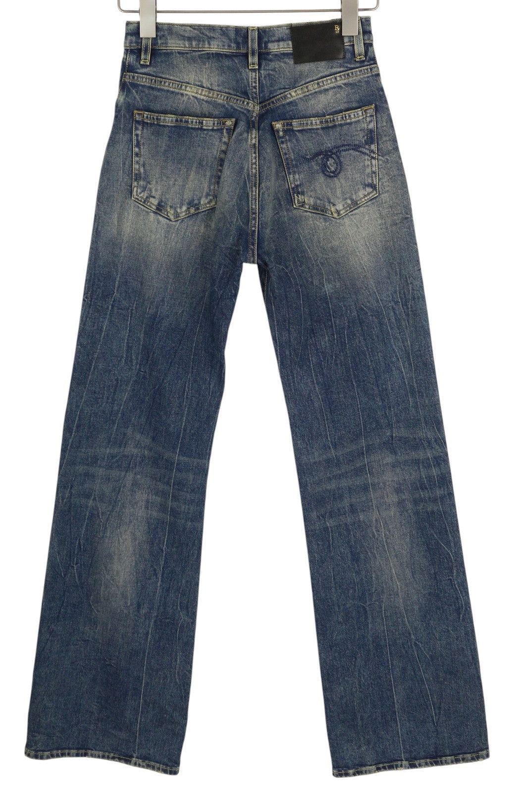 R13 Jane Women Jeans 25 Washed Blue Flared Leg Zip Fly Kelly Stretchy RRP€645