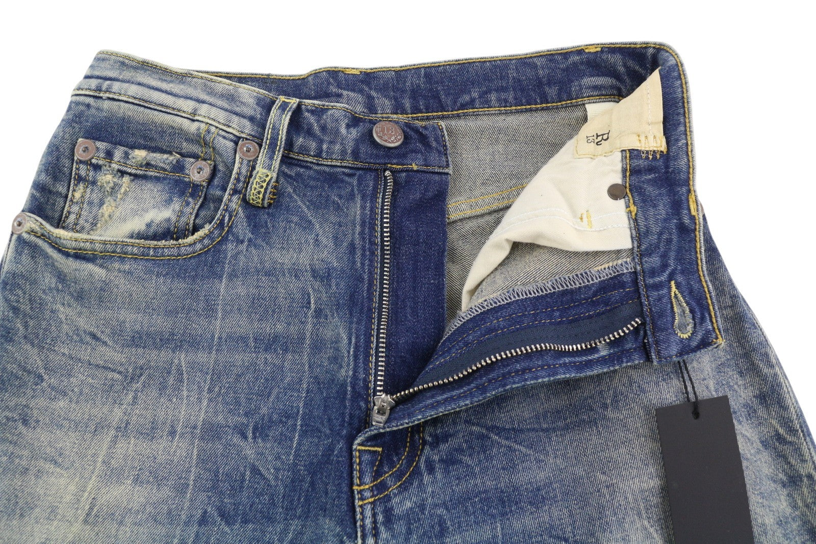 R13 Jane Women Jeans 25 Washed Blue Flared Leg Zip Fly Kelly Stretchy RRP€645