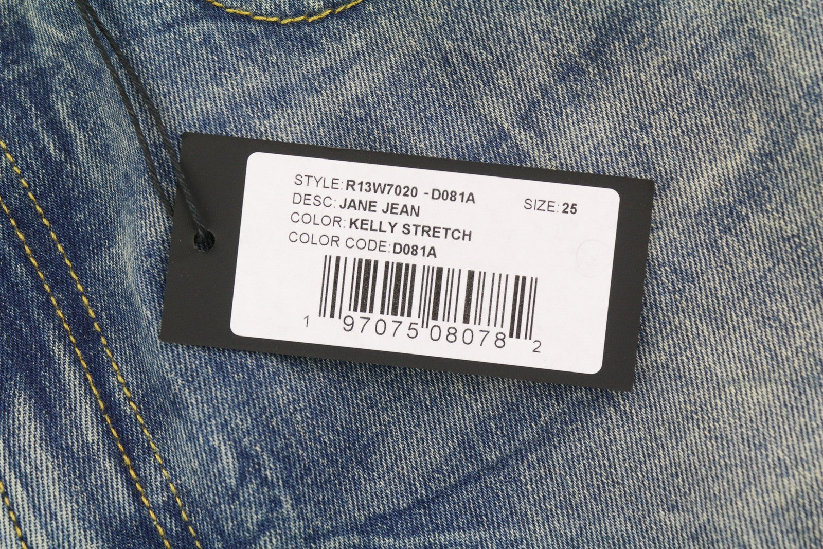 R13 Jane Women Jeans 25 Washed Blue Flared Leg Zip Fly Kelly Stretchy RRP€645