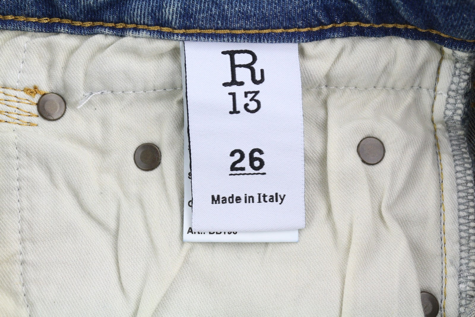 R13 Boy Straight Women Jeans 26 Ankle Cropped Washed Blue Kelly Stretch RRP€645