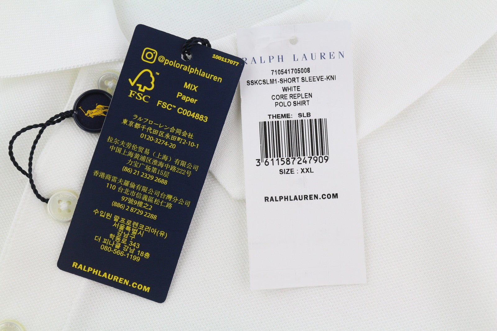 RALPH LAUREN Slim Fit Men T-Shirt 2XL Short Sleeve Polo Stretch RRP$230