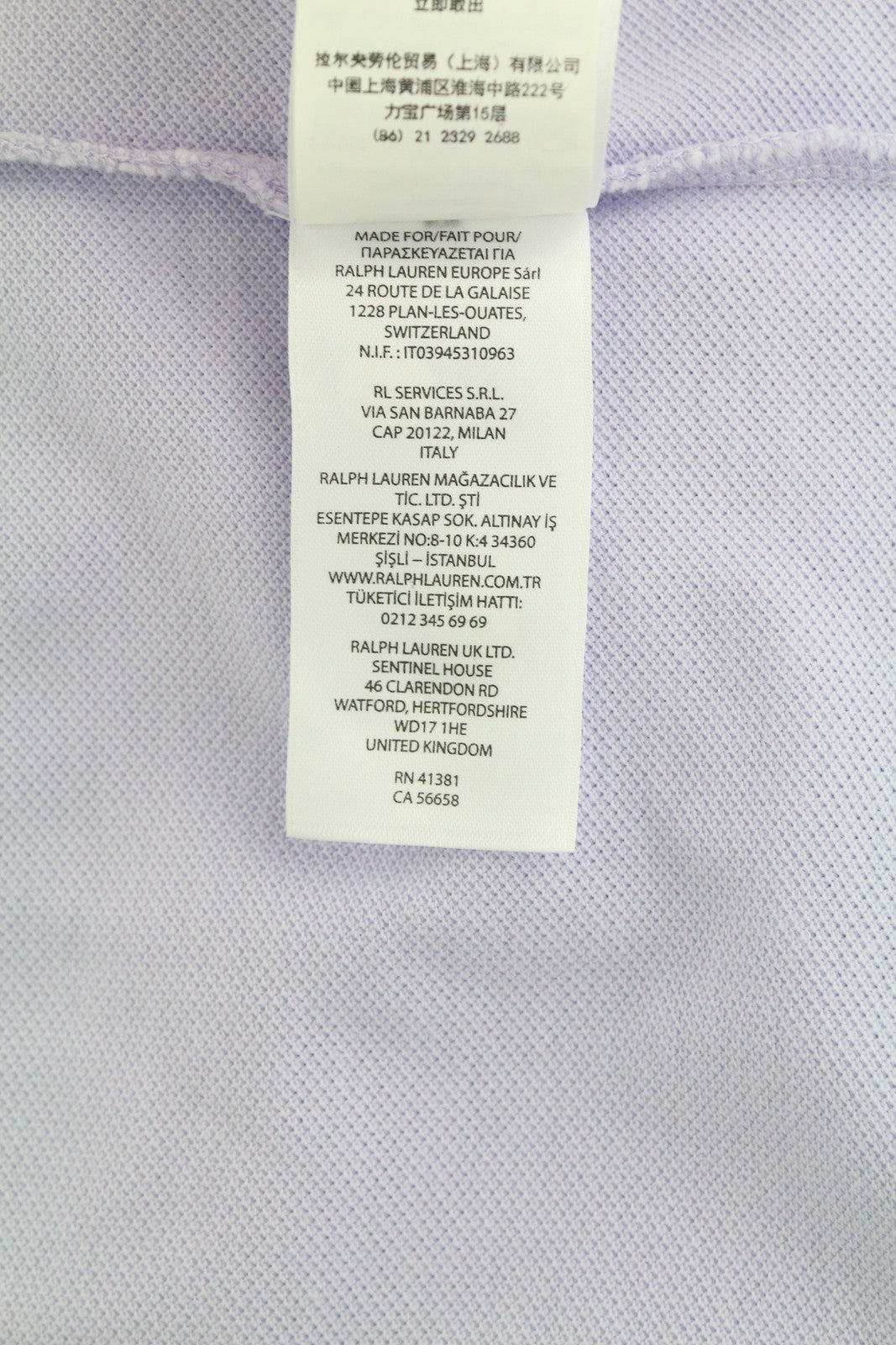 RALPH LAUREN Slim Fit Men T-Shirt M Purple Short Sleeve Polo Neck RRP€142