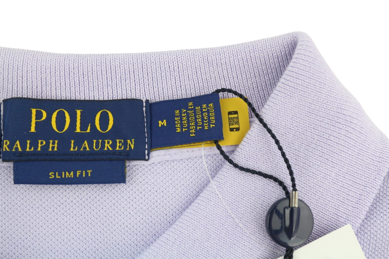RALPH LAUREN Slim Fit Men T-Shirt M Purple Short Sleeve Polo Neck RRP€142