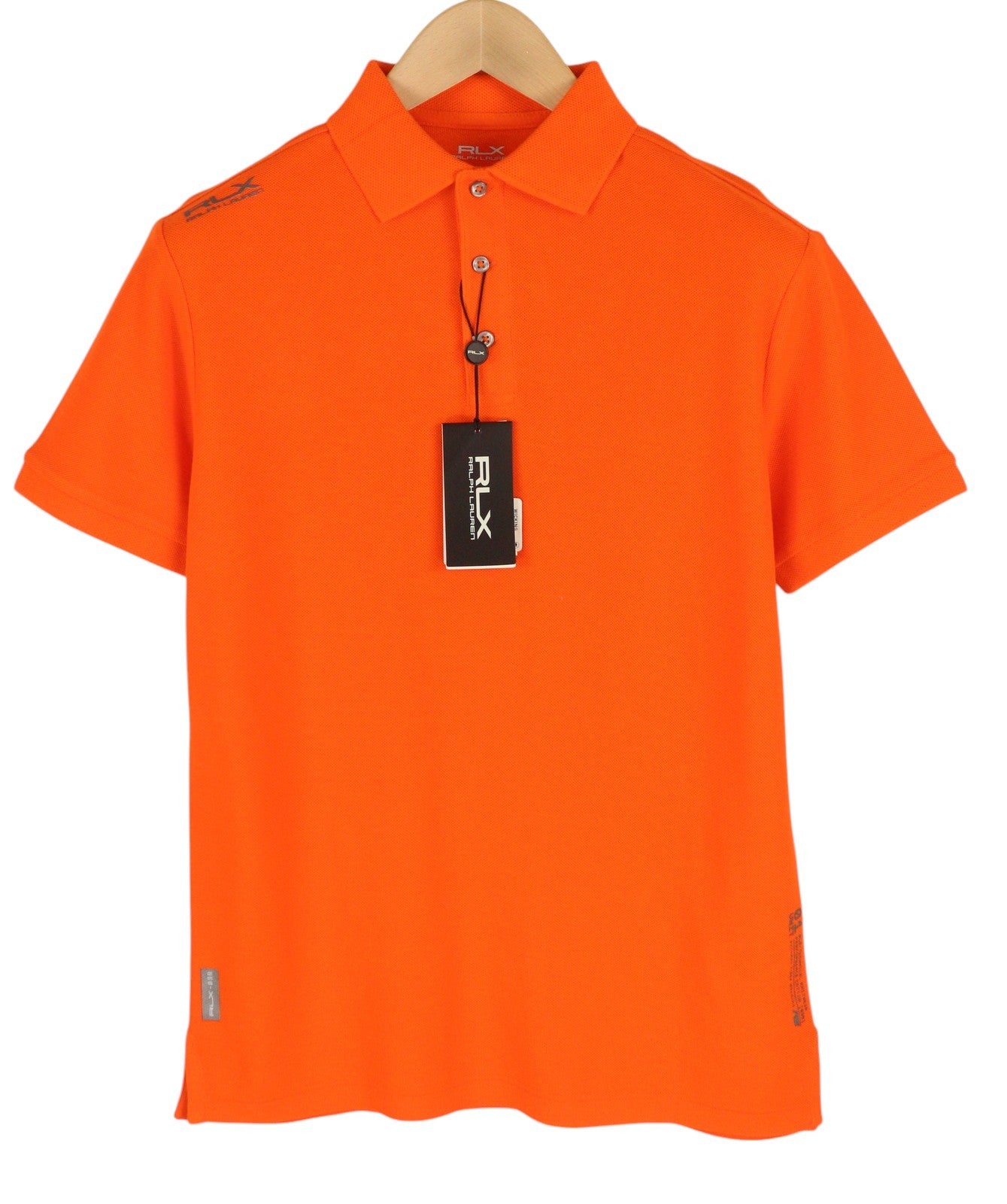 RLX RALPH LAUREN Men T-Shirt S Orange Short Sleeve Polo Logo Wicking RRP$212