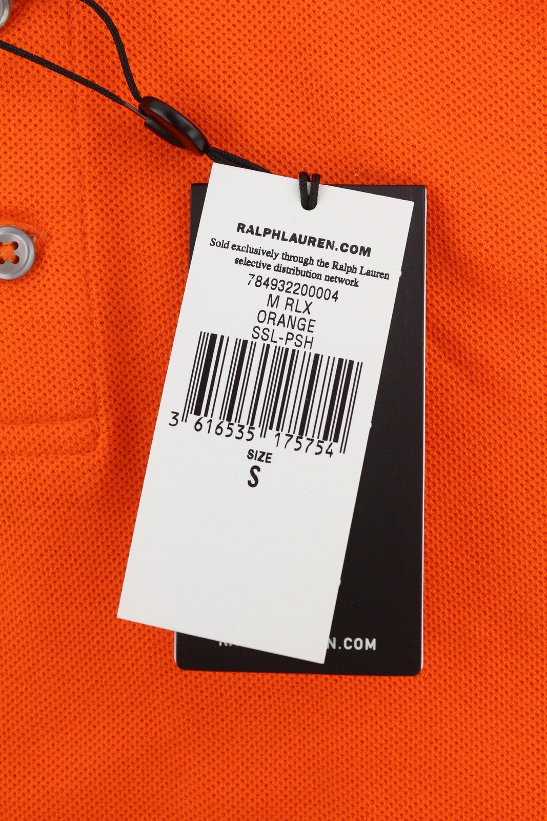 RLX RALPH LAUREN Men T-Shirt S Orange Short Sleeve Polo Logo Wicking RRP$212