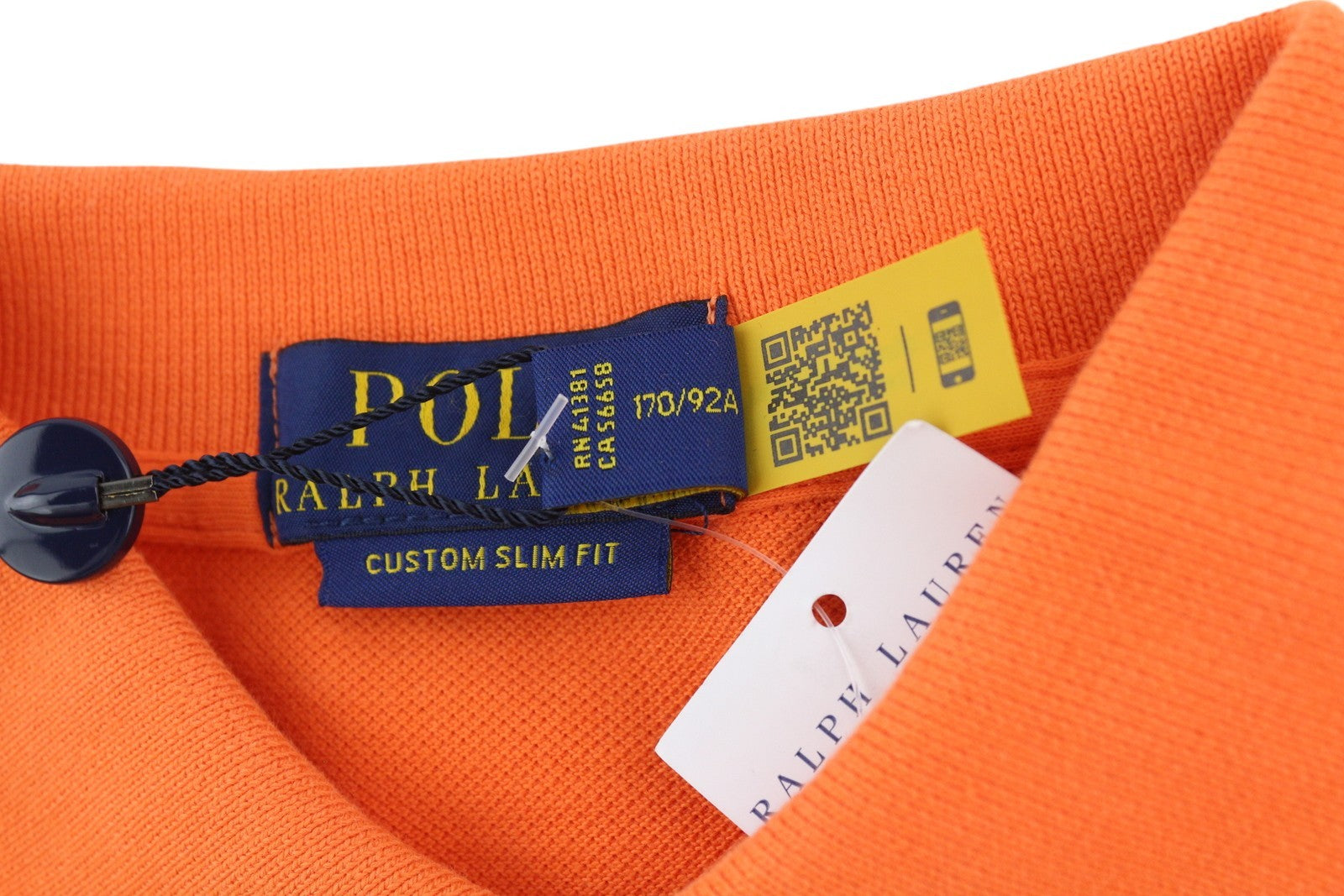 RALPH LAUREN Custom Slim Fit Men T-Shirt S Orange Short Sleeve Polo Neck