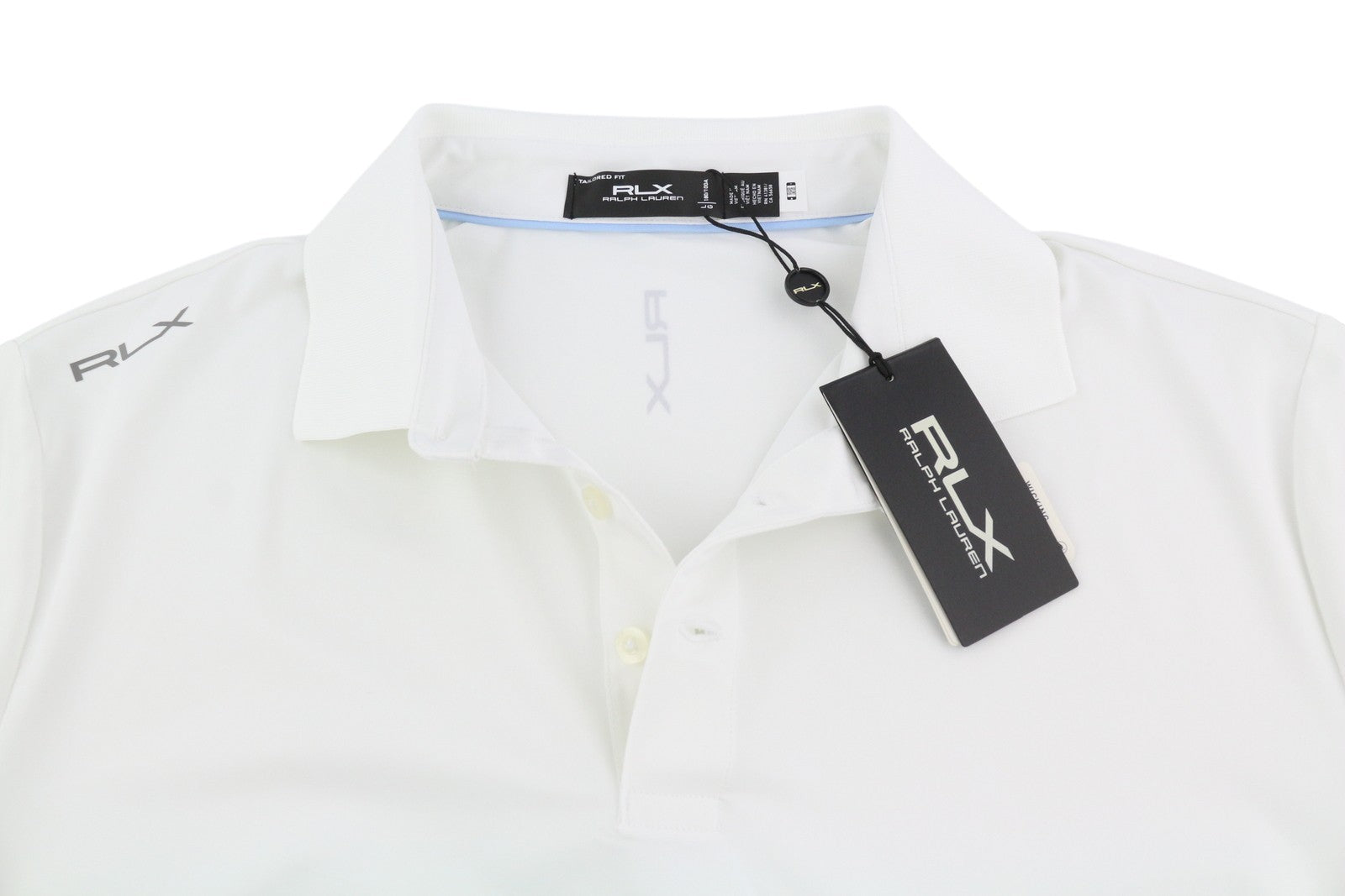RLX RALPH LAUREN Golf Men T-Shirt L White Jersey Tailored Wicking Polo