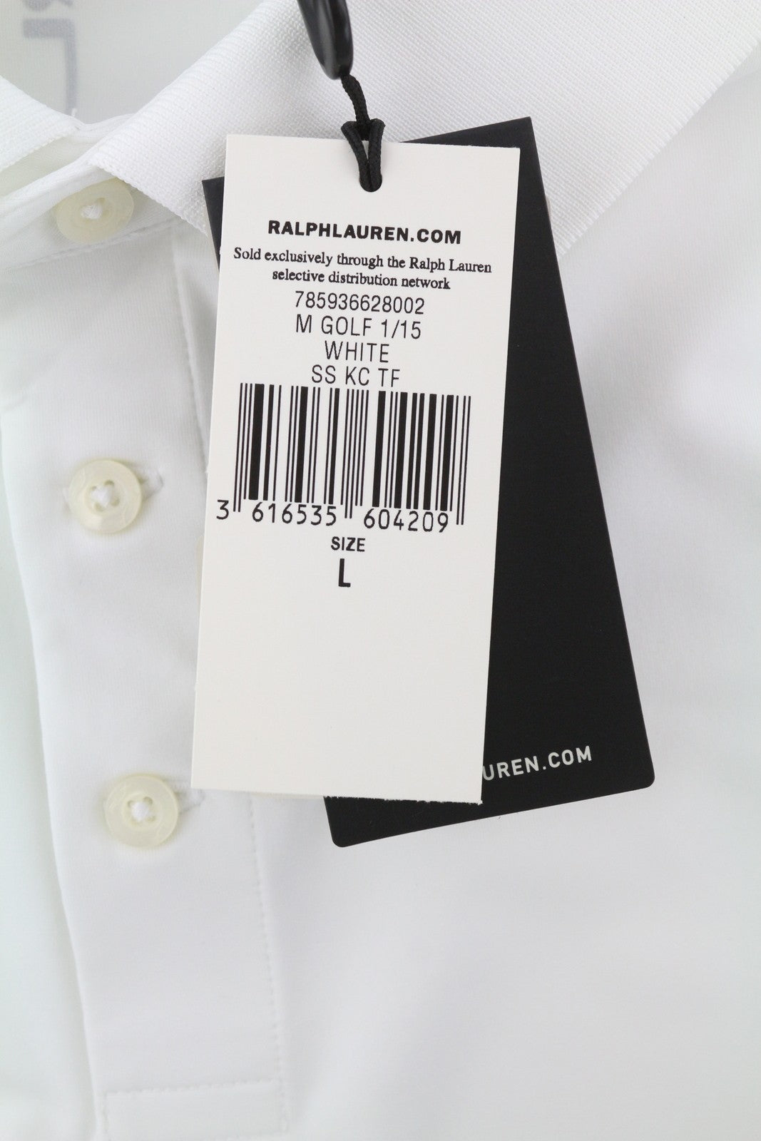 RLX RALPH LAUREN Golf Men T-Shirt L White Jersey Tailored Wicking Polo
