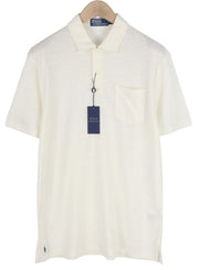 RALPH LAUREN Men T-Shirt M White Polo Short Sleeve Embroidered RRP$223