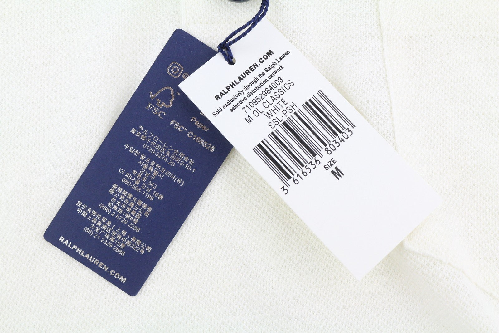 RALPH LAUREN Men T-Shirt M White Polo Short Sleeve Embroidered RRP$223