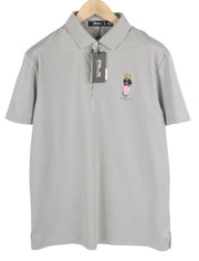 RLX RALPH LAUREN Golf Men T-Shirt 2XL Grey Wicking Short Sleeve Bear Polo RRP179
