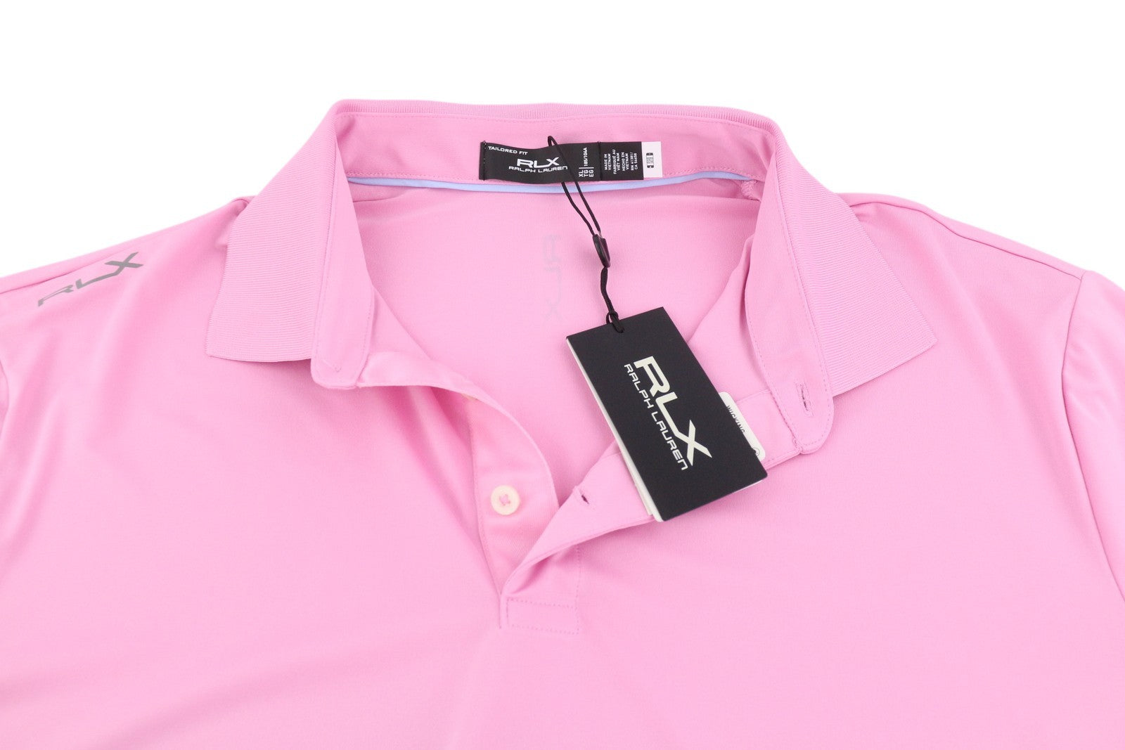 RLX RALPH LAUREN Golf Men T-Shirt XL Pink Wicking Short Sleeve Polo Neck Jersey