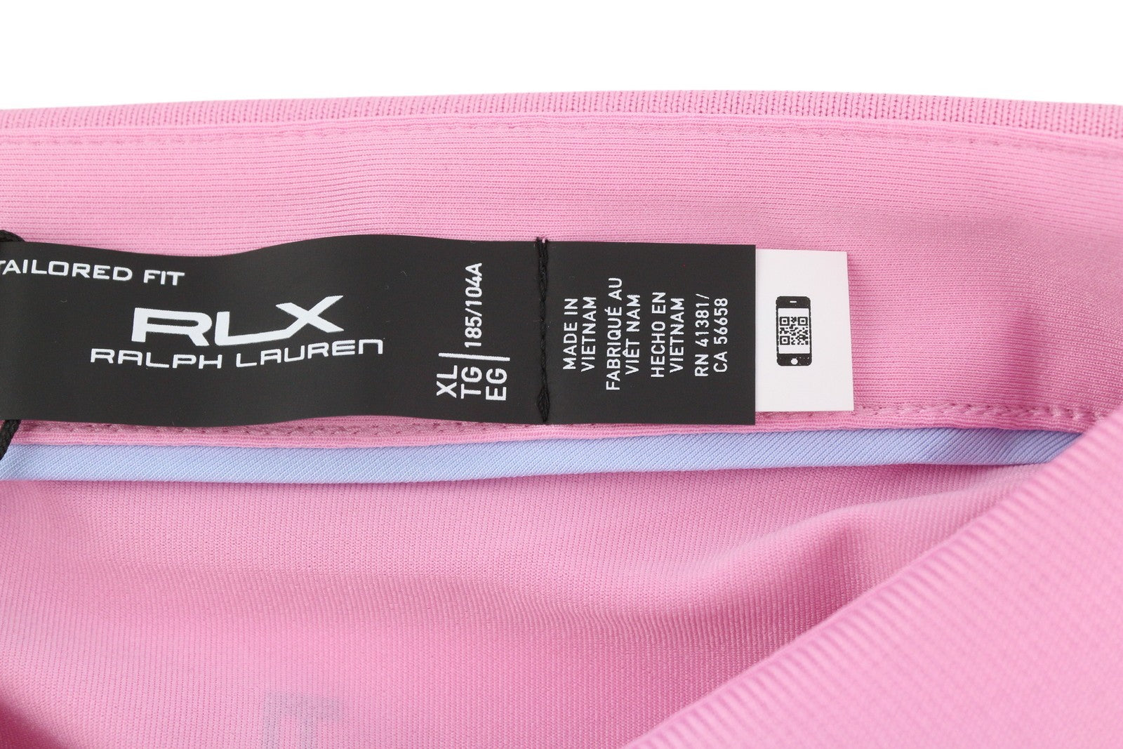 RLX RALPH LAUREN Golf Men T-Shirt XL Pink Wicking Short Sleeve Polo Neck Jersey