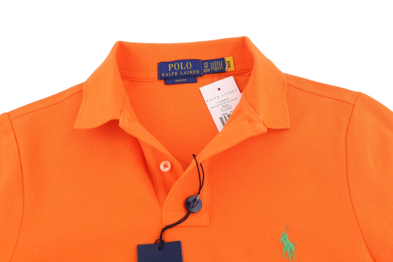 RALPH LAUREN Slim Fit Men T-Shirt XS Orange Short Sleeve Polo Neck RRP€182