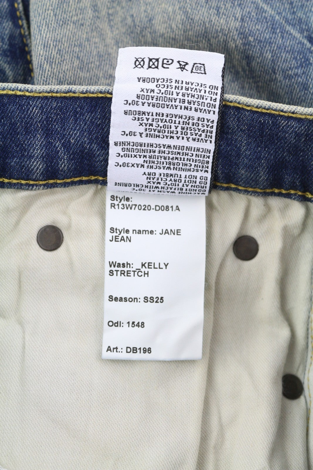 R13 Jane Women Jeans 28 Washed Blue Flared Leg Zip Fly Kelly Stretch RRP€645