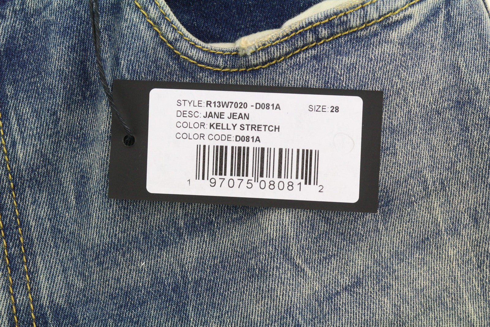 R13 Jane Women Jeans 28 Washed Blue Flared Leg Zip Fly Kelly Stretch RRP€645