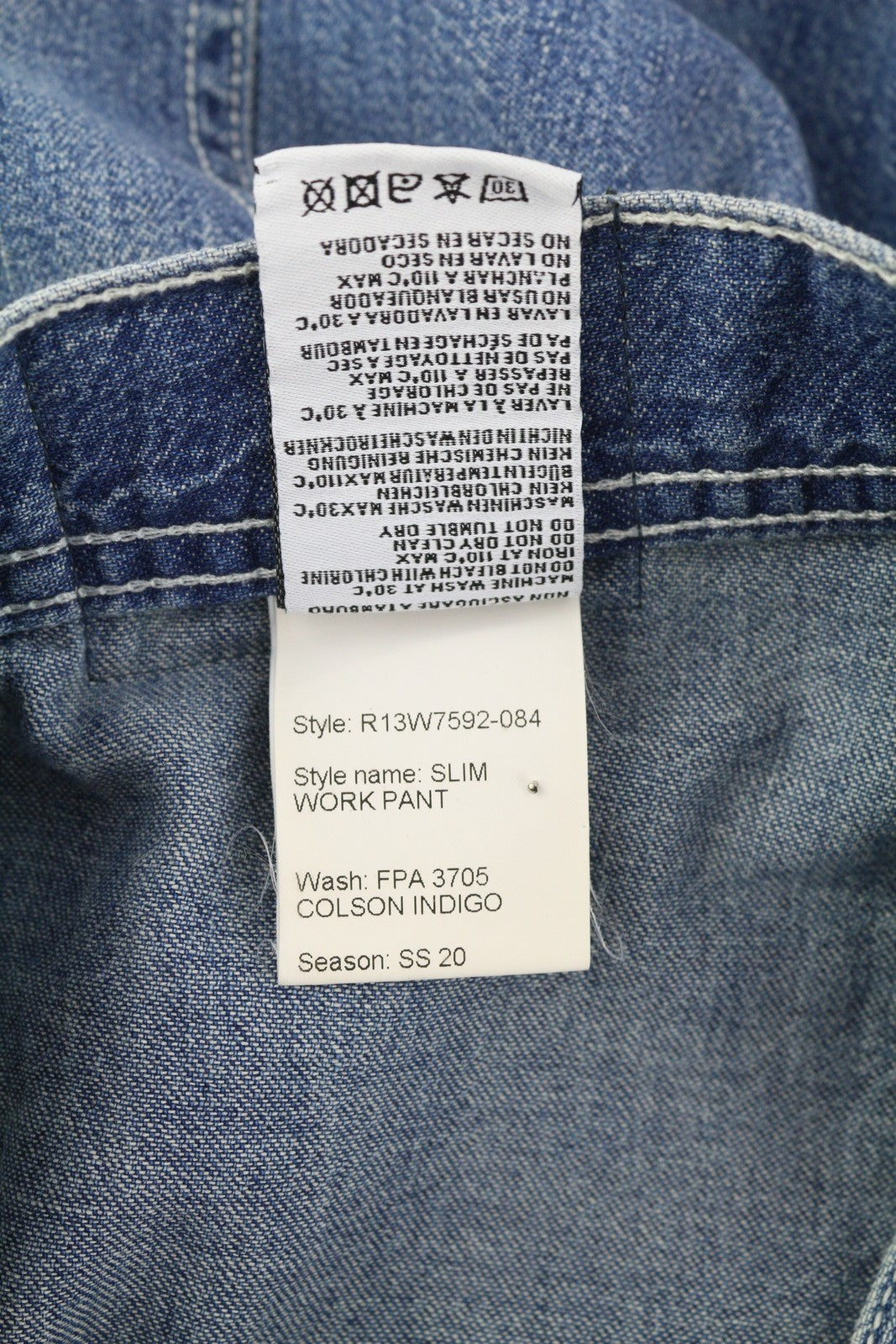 R13 Slim Work Women Jeans 27 Washed Colson Indigo High Waist Zip Fly Casual