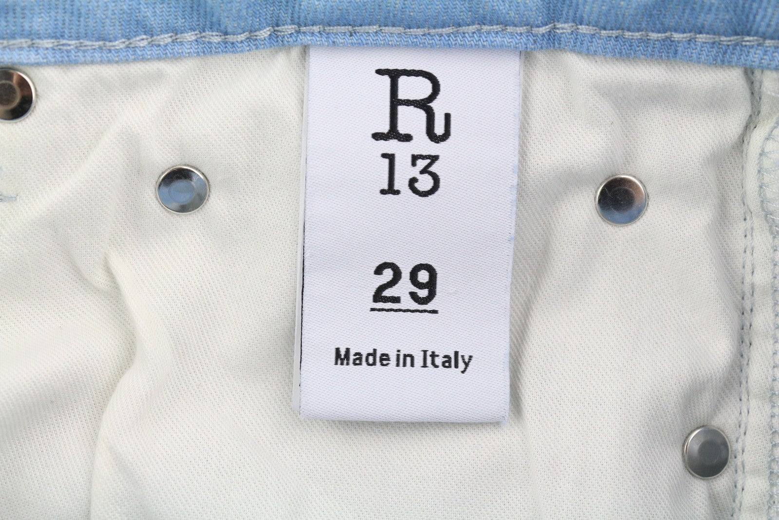 R13 Kick Women Jeans 29 Ankle Length Cropped Washed Baby Blue Stretchy RRP€695