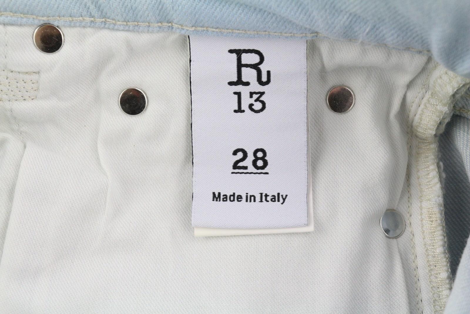 R13 Romeo Women Jeans 28 Washed Blue Stretch Ankle Length Cropped Zip Fly Denim