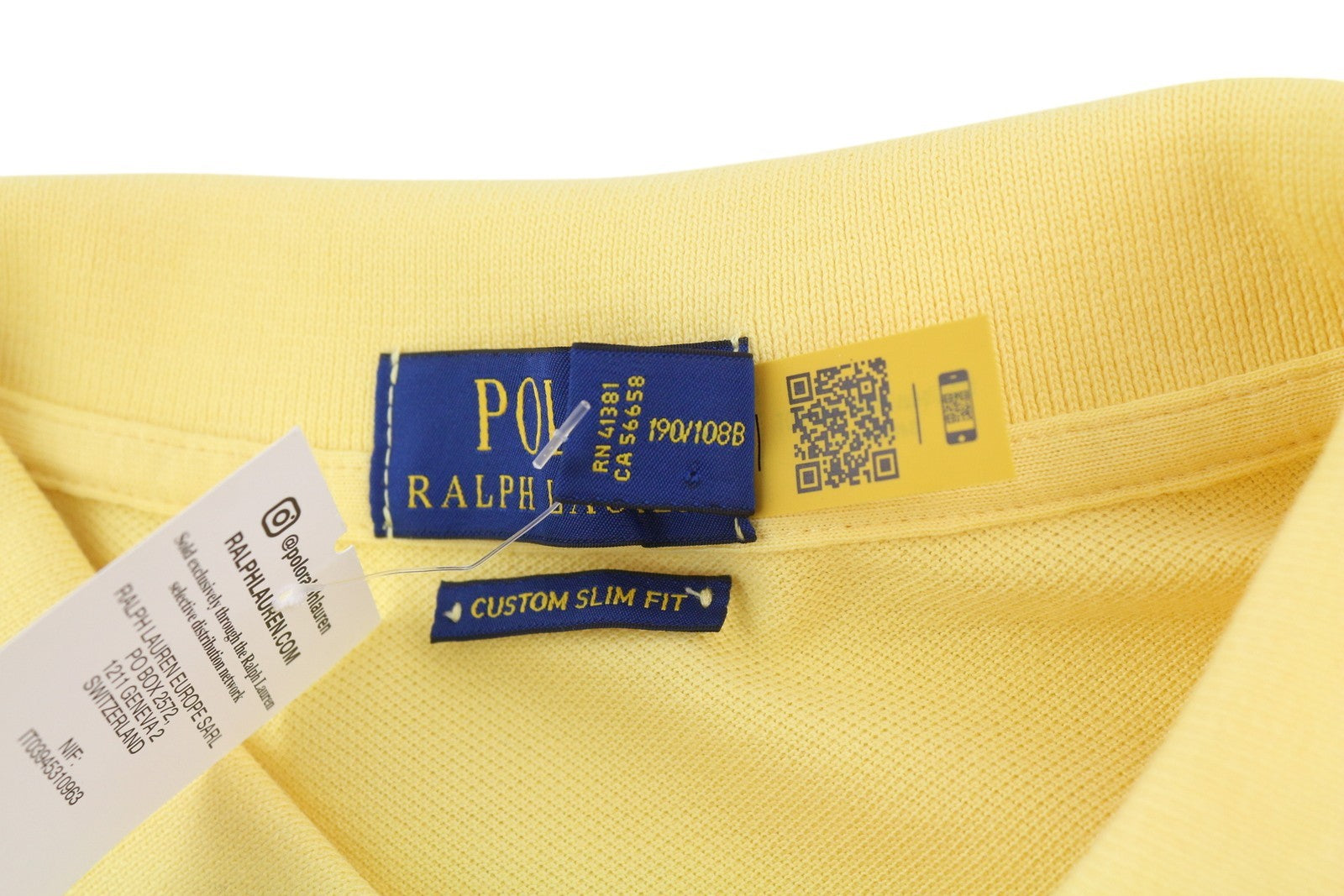 RALPH LAUREN Custom Slim Fit Men T-Shirt 2XL Yellow Short Sleeve Polo RRP€125