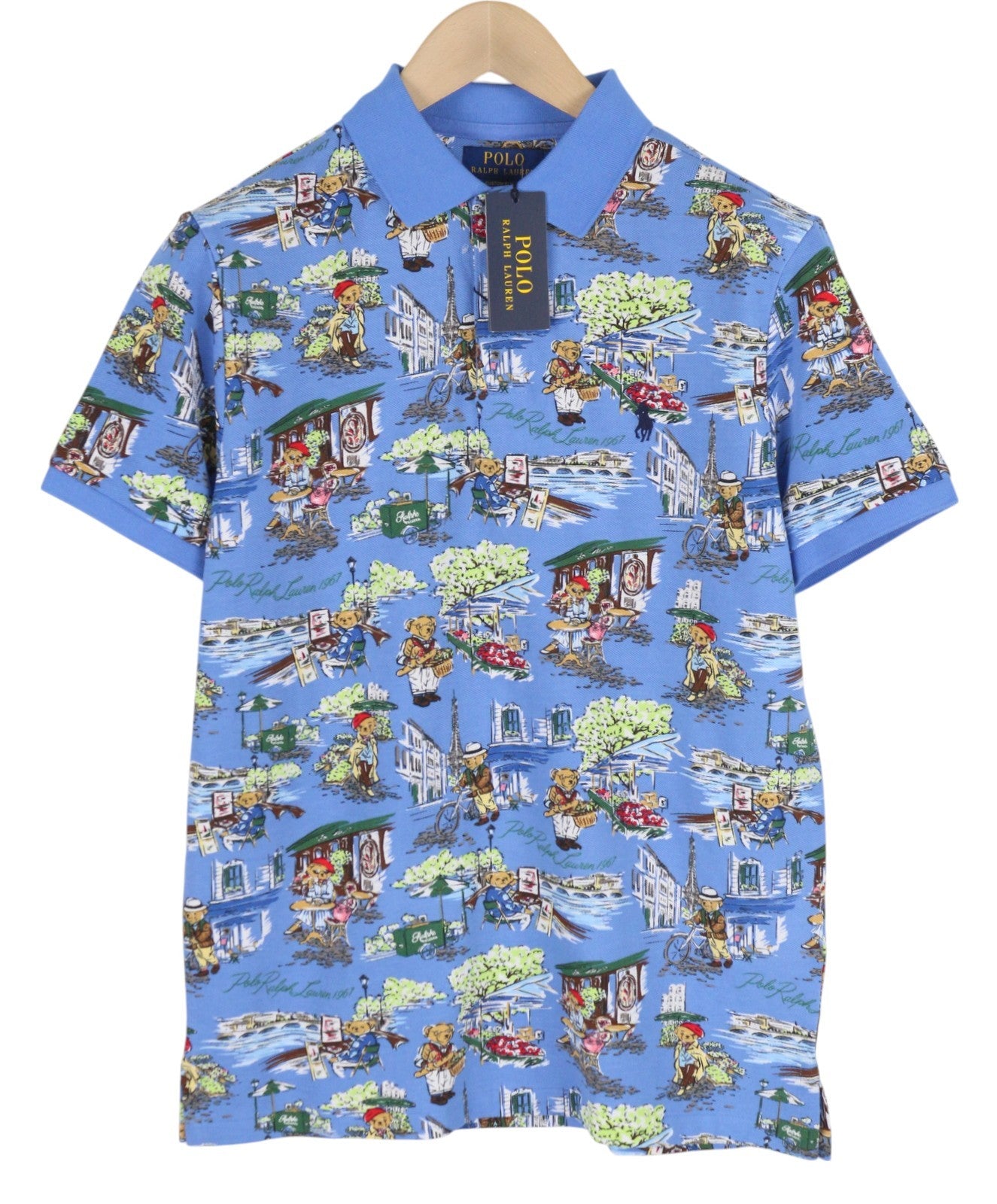 RALPH LAUREN Custom Slim Fit Men T-Shirt M Patterned Short Sleeved Polo RRP€153