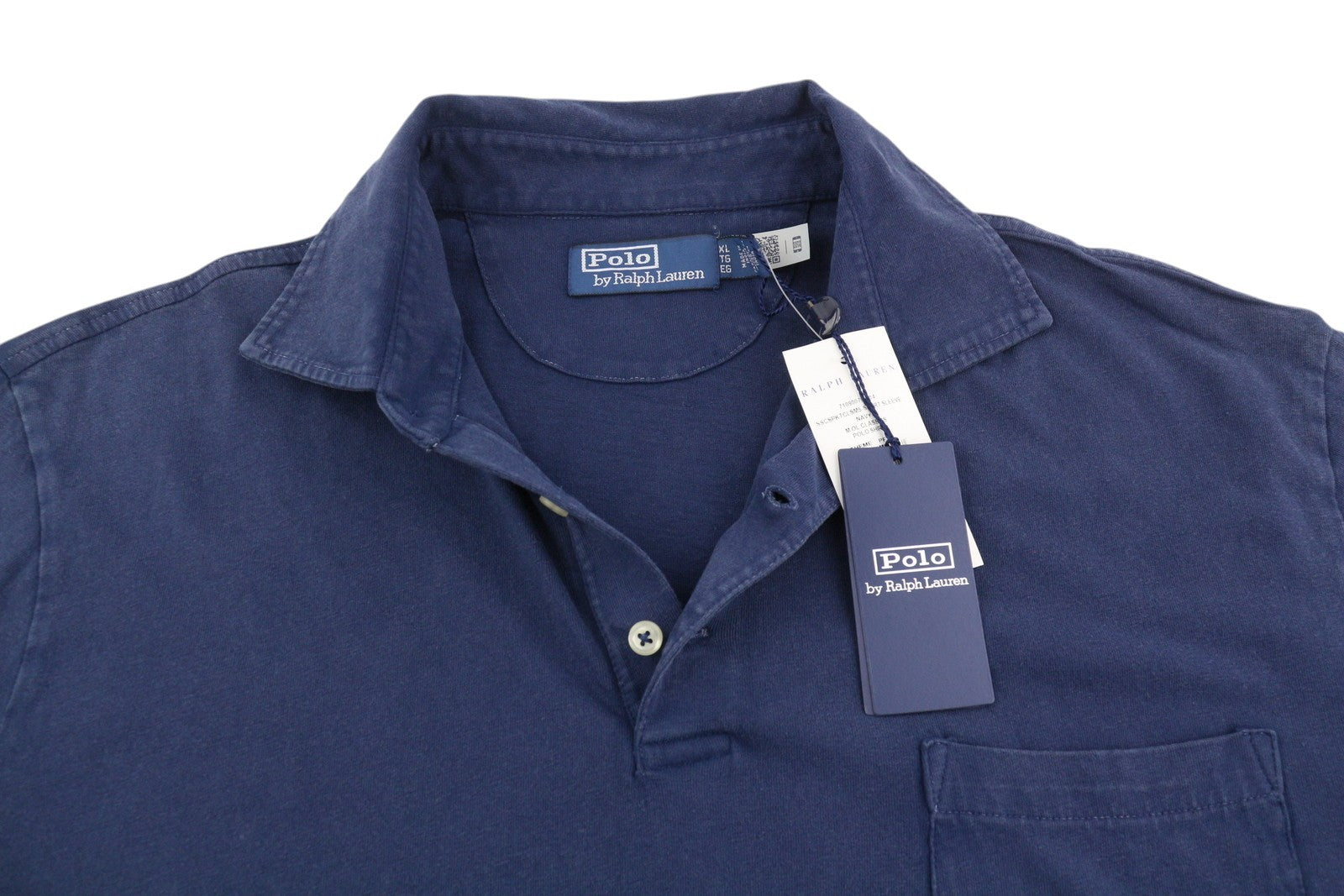 RALPH LAUREN Men T-Shirt XL Blue Linen Blend Short Sleeved Pocket Polo RRP€175