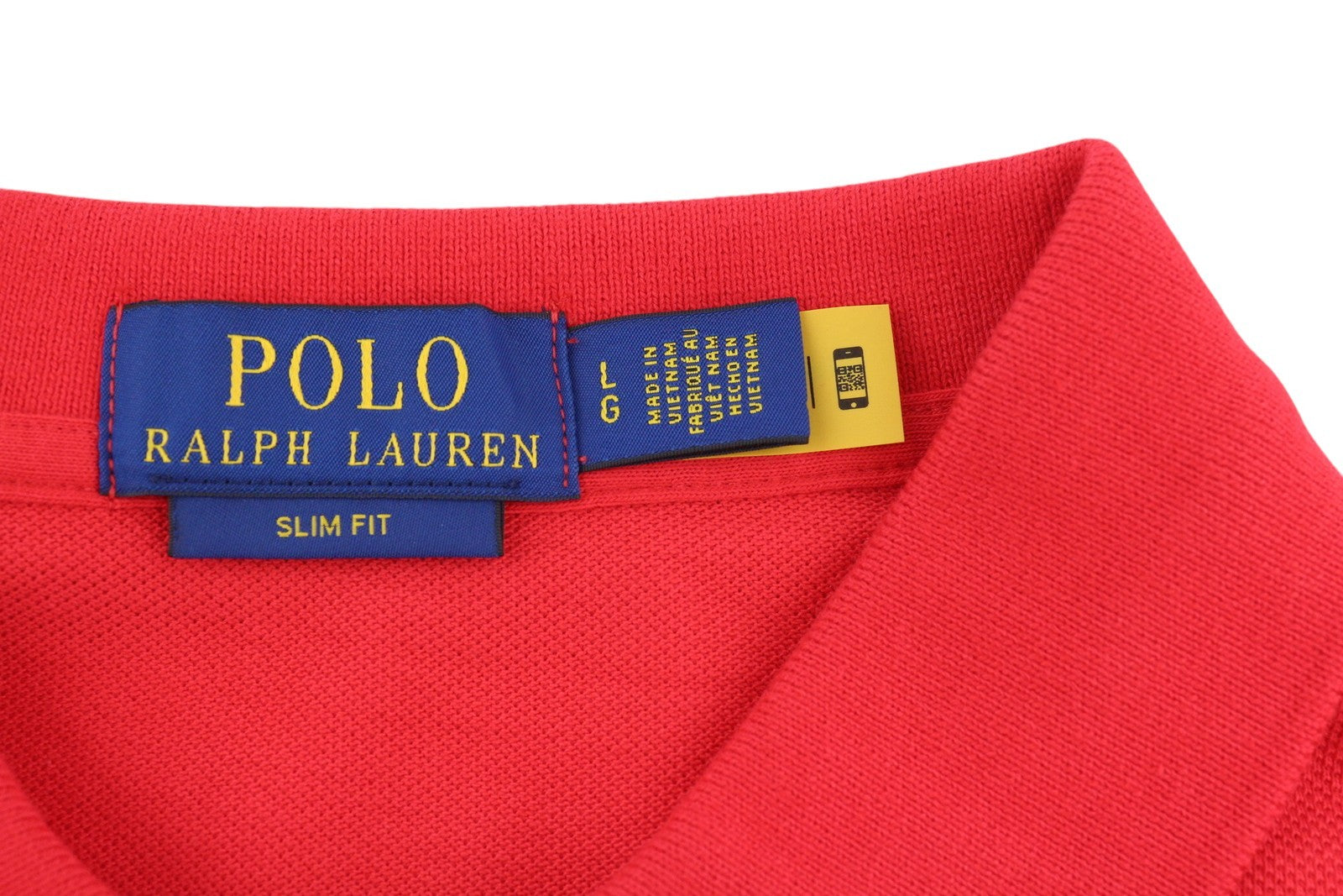 RALPH LAUREN Sim Fit Men T-Shirt L Red Short Sleeve Polo Neck Logo RRP€129
