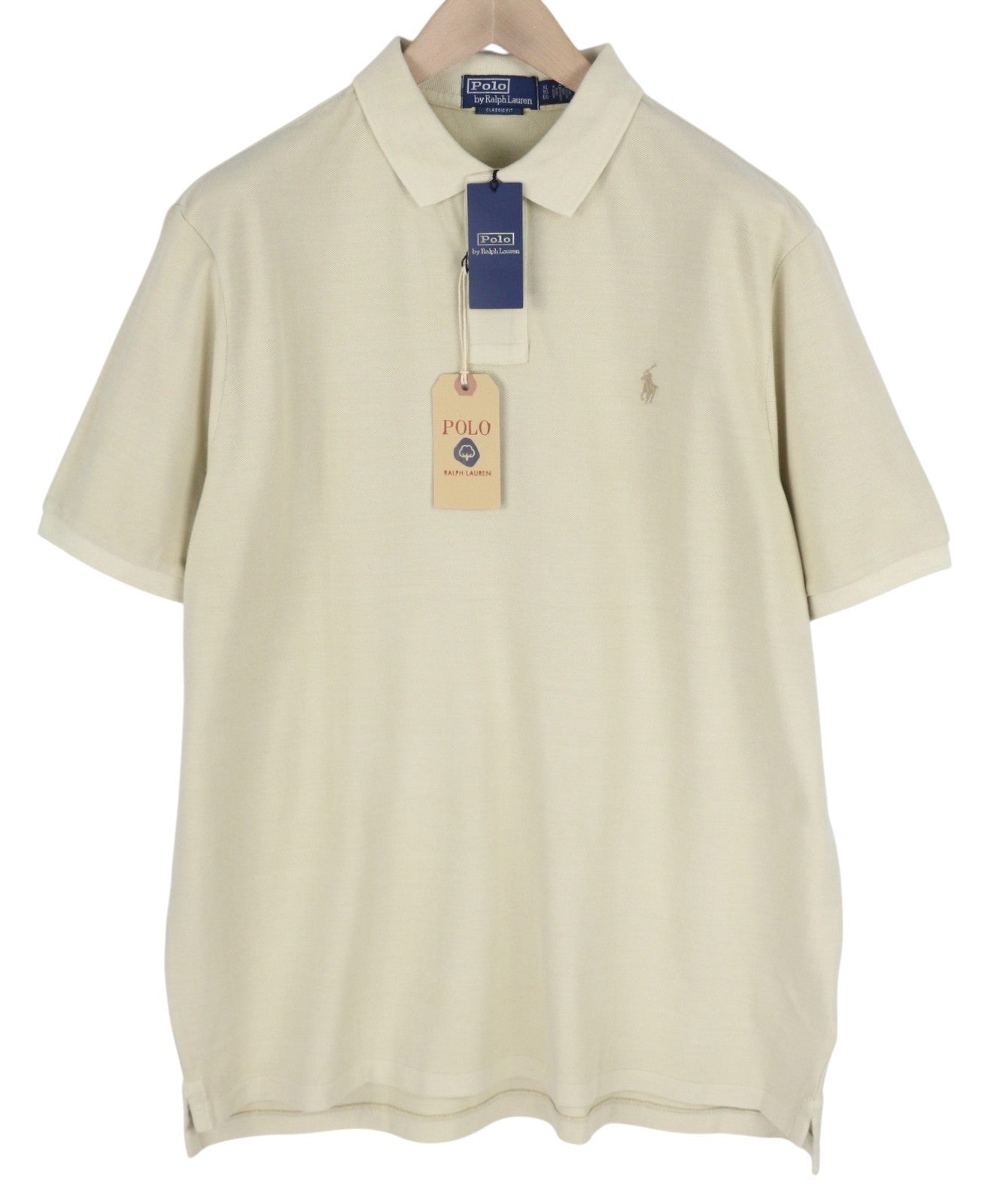 RALPH LAUREN Classic Fit Men T-Shirt XL Beige Short Sleeve Polo RRP€185