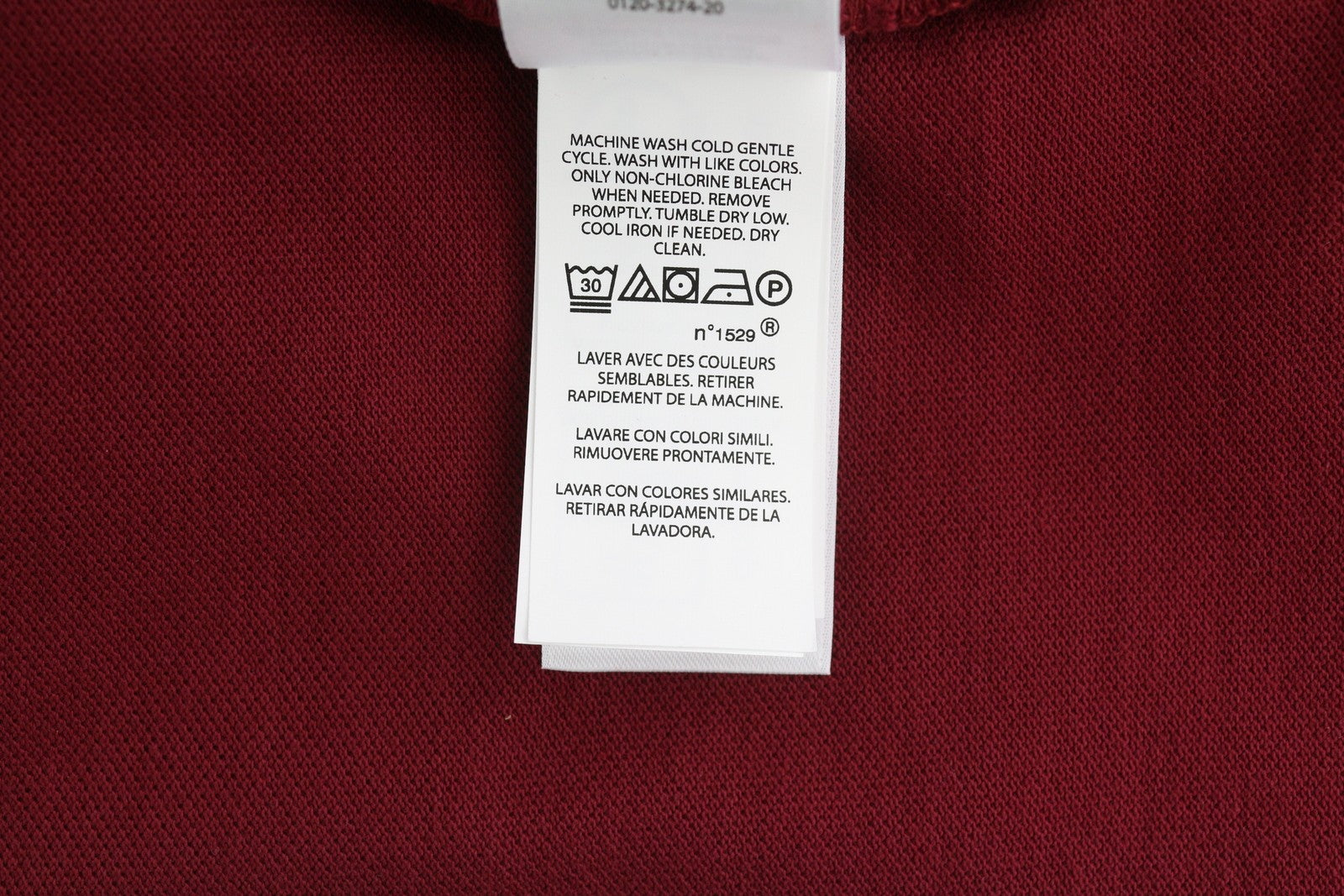 RALPH LAUREN Sim Fit Men T-Shirt L Burgundy Short Sleeve Polo Neck Logo