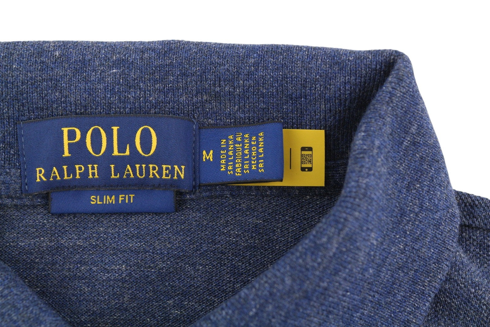 RALPH LAUREN Slim Fit Men T-Shirt M Blue Short Sleeved Polo Neck