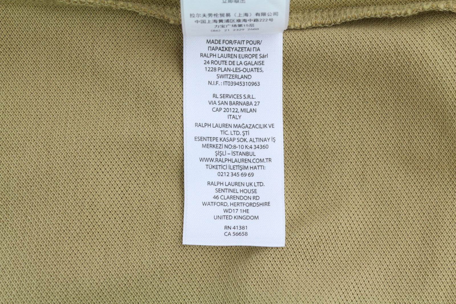 RALPH LAUREN Slim Fit Men T-Shirt S Beige Short Sleeved Polo Logo RRP€128