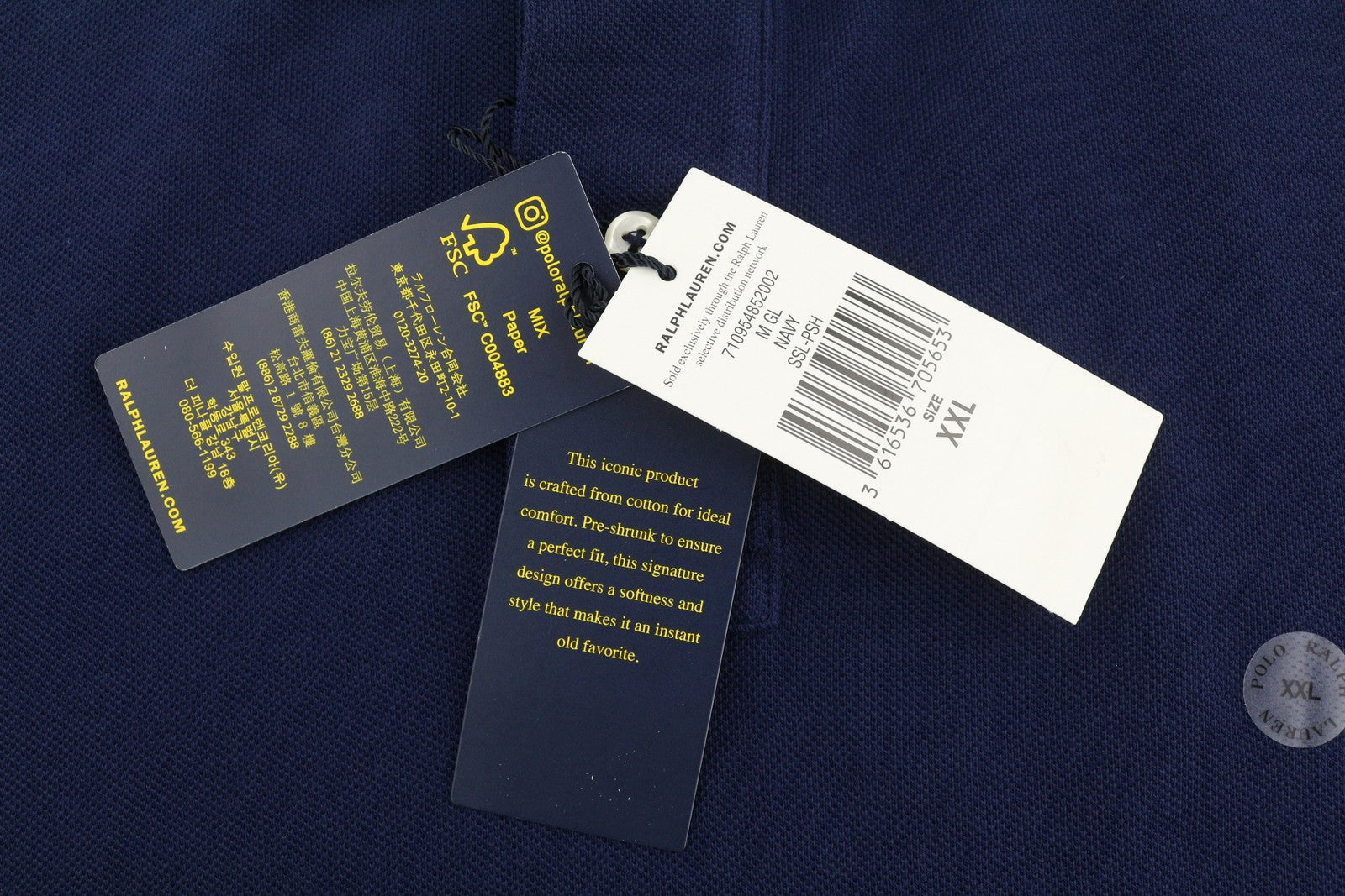 RALPH LAUREN Classic Fit Men T-Shirt 2XL Blue Short Sleeve Embroidered Logo Polo