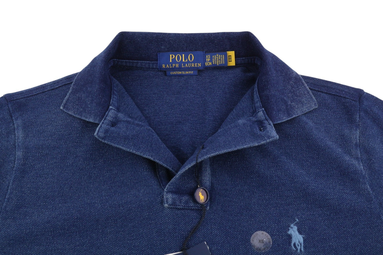 RALPH LAUREN Custom Slim Fit Men T-Shirt XS Blue Short Sleeved Polo
