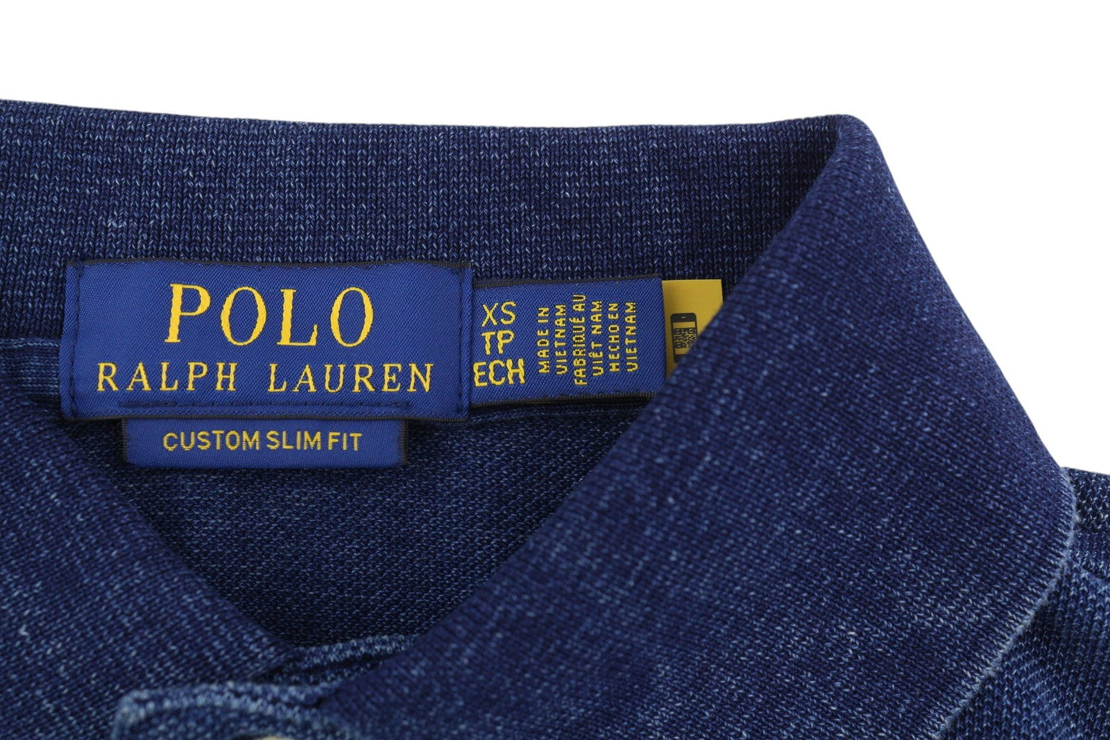RALPH LAUREN Custom Slim Fit Men T-Shirt XS Blue Short Sleeved Polo