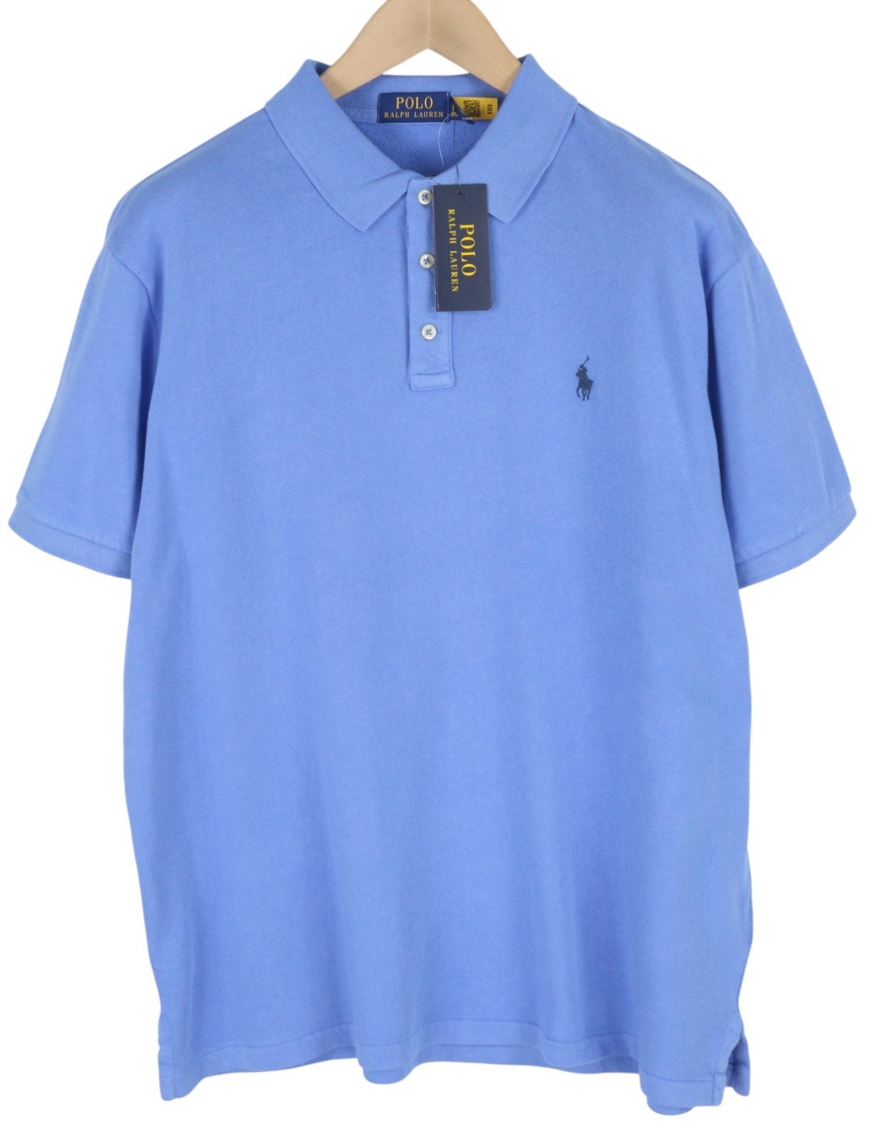 RALPH LAUREN Men T-Shirt XL Blue Short Sleeved Polo Neck Stretch RRP€145