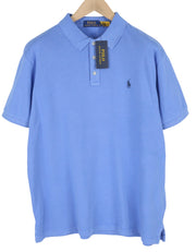 RALPH LAUREN Men T-Shirt XL Blue Short Sleeved Polo Neck Stretch RRP€145