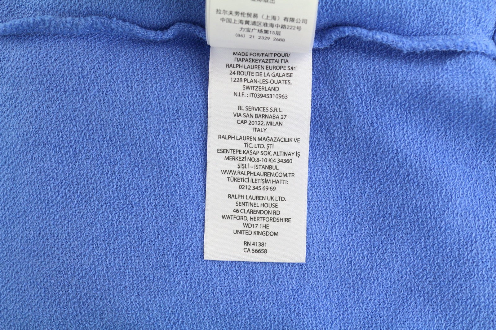 RALPH LAUREN Men T-Shirt XL Blue Short Sleeved Polo Neck Stretch RRP€145