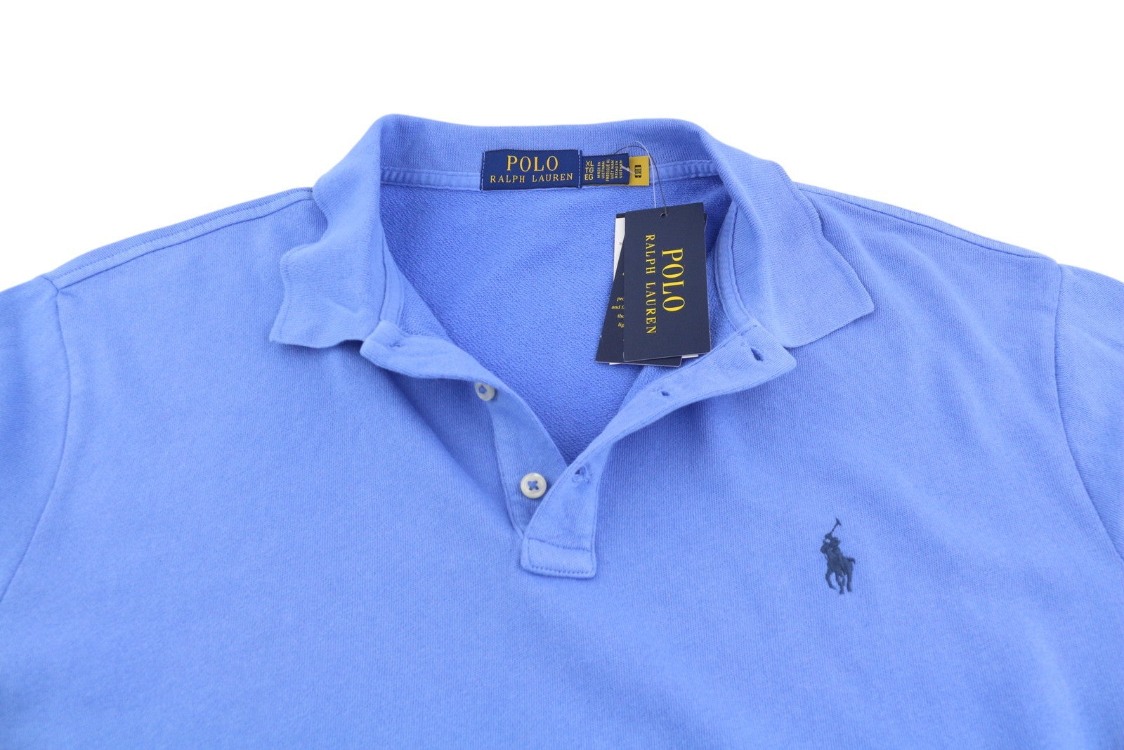 RALPH LAUREN Men T-Shirt XL Blue Short Sleeved Polo Neck Stretch RRP€145
