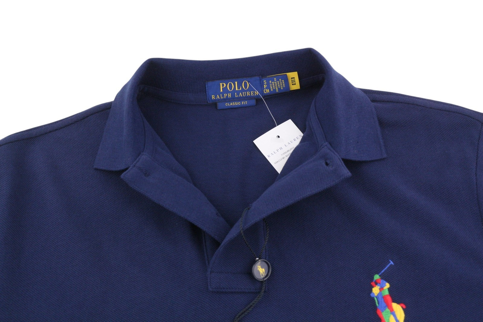 RALPH LAUREN Classic Fit Men T-Shirt S Blue Short Sleeve Embroidered Logo Polo